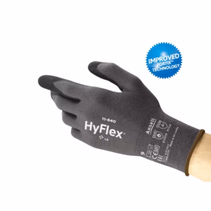 Töökindad Ansell HyFlex 11-840 nailonist, 12tk/pakis, peopesa kastetud vaht nitriilga, suurus 9.