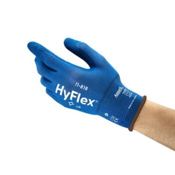 Töökindad Ansell HyFlex 11-818 õhukesest nailonist, peopesa kaetud vahtnitriiliga, suurus 9.