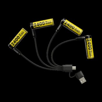 Nitecore NH2400 2400 mAh USB-C laetavad AA akud (4 tk komplektis)