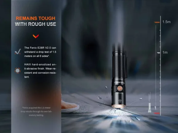 Taskulamp FENIX E28R V2.0 laetav EDC LED, 1700 lum, valgusvihu ulatus kuni 273m, laetav USB-C ga. - Image 16