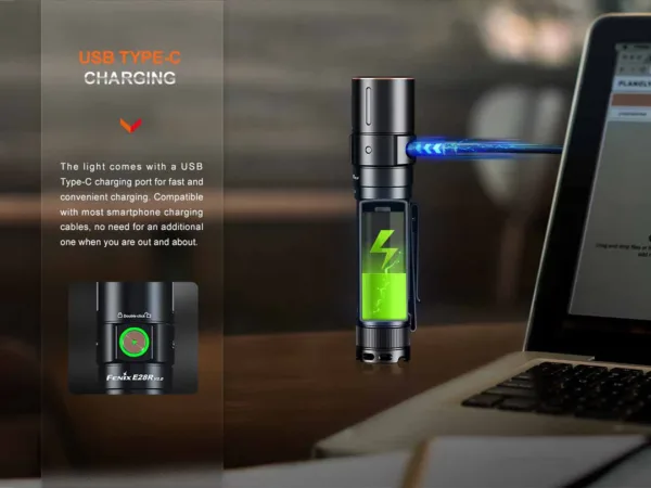 Taskulamp FENIX E28R V2.0 laetav EDC LED, 1700 lum, valgusvihu ulatus kuni 273m, laetav USB-C ga. - Image 10