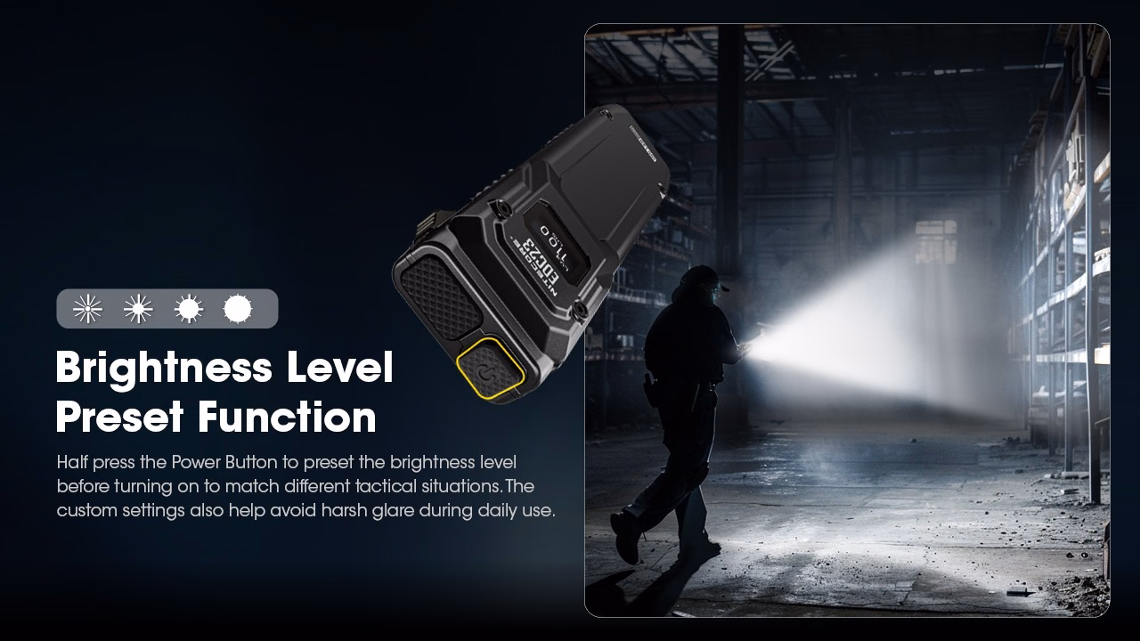 Taskulamp Nitecore EDC23 2500lm, valgusvihk max 230 meetrit. USB-C laetav, eriti õhuke. - Pilt 14