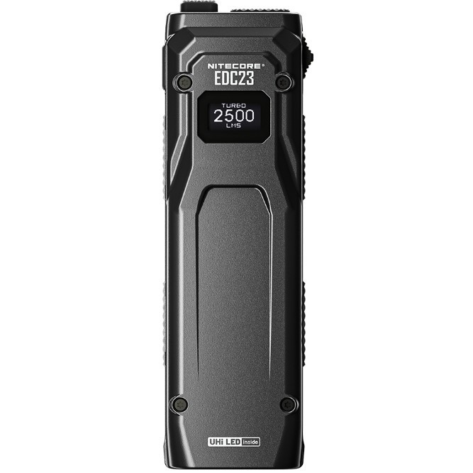Taskulamp Nitecore EDC23 2500lm, valgusvihk max 230 meetrit. USB-C laetav, eriti õhuke.