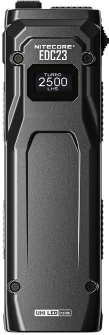 Taskulamp Nitecore EDC23 2500lm, valgusvihk max 230 meetrit. USB-C laetav, eriti õhuke.