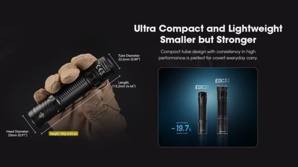 Taskulamp Nitecore EDC31 3500lm, valgusvihu ulatus kuni 380m. USB-C laetav. - Image 14