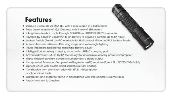 Taskulamp Nitecore EDC31 3500lm, valgusvihu ulatus kuni 380m. USB-C laetav. - Image 23