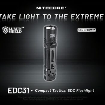 Taskulamp Nitecore EDC31 3500lm, valgusvihu ulatus kuni 380m. USB-C laetav.