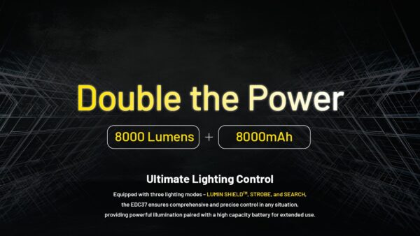 Taskulamp Nitecore EDC37 8000lm, valgusvihu ulatus 420m. USB-C laetav. - Image 12
