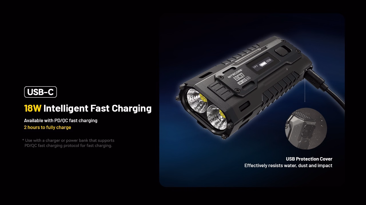 Taskulamp Nitecore EDC37 8000lm, valgusvihu ulatus 420m. USB-C laetav. - Pilt 28