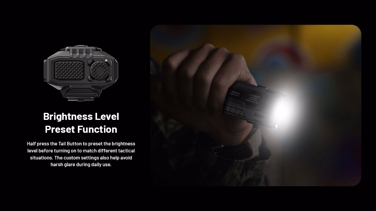 Taskulamp Nitecore EDC37 8000lm, valgusvihu ulatus 420m. USB-C laetav. - Pilt 30