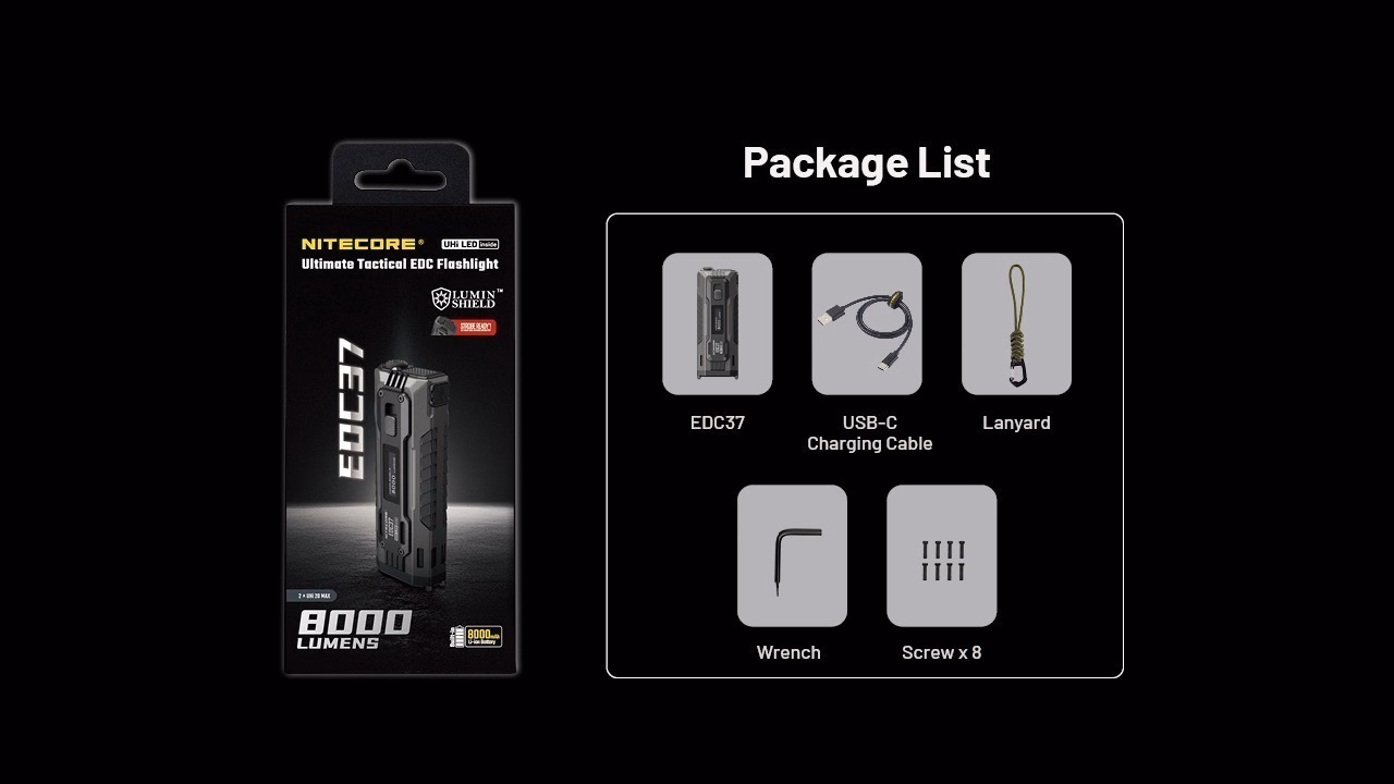 Taskulamp Nitecore EDC37 8000lm, valgusvihu ulatus 420m. USB-C laetav. - Pilt 36
