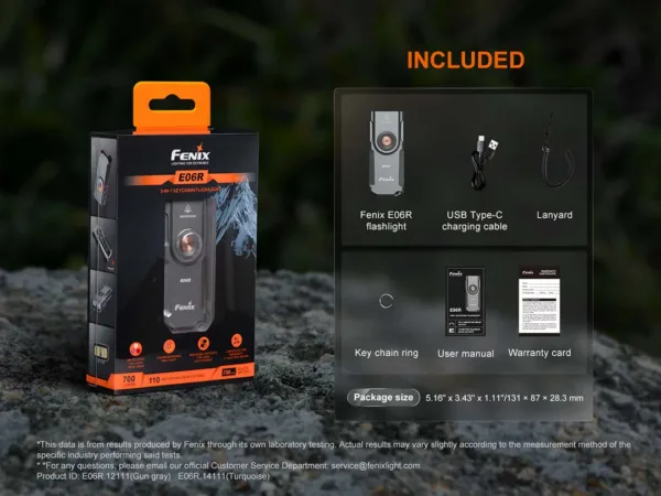 Taskulamp, võtmehoidja FL-E06R LED, 700 lum, valgusvihu ulatus kuni 110m, laetav USB-C ga. - Image 16