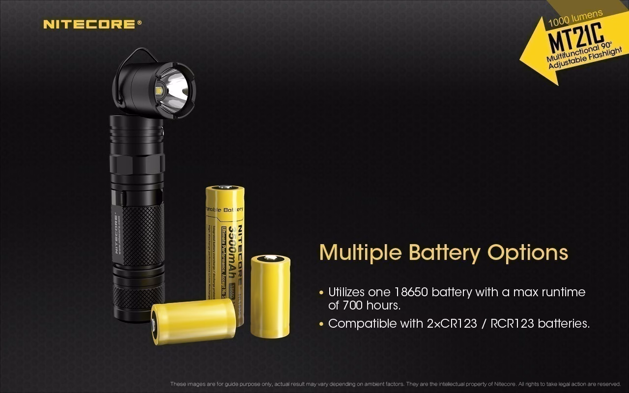 Taskulamp Nitecore MT21C 1000lm, valgusvihu ulatus kuni 184m. Reguleeritava nurgaga. IPX8. - Pilt 15