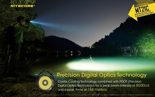 Taskulamp Nitecore MT21C 1000lm, valgusvihu ulatus kuni 184m. Reguleeritava nurgaga. IPX8. - Image 16