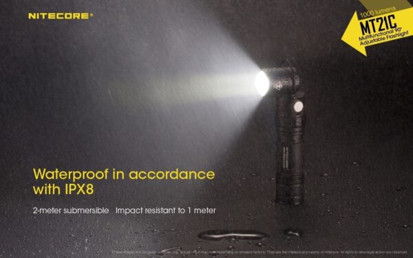 Taskulamp Nitecore MT21C 1000lm, valgusvihu ulatus kuni 184m. Reguleeritava nurgaga. IPX8. - Image 22