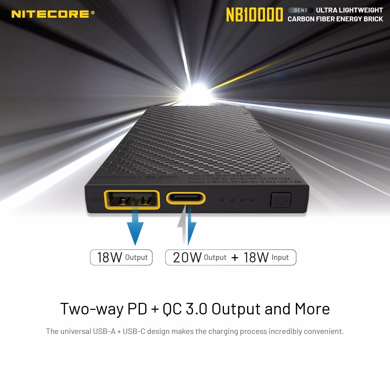 Akupank Nitecore NB10000 Gen 2 kiirlaadimisega. USB/USB-C topeltpordiga 10000mAh akupank. - Pilt 12