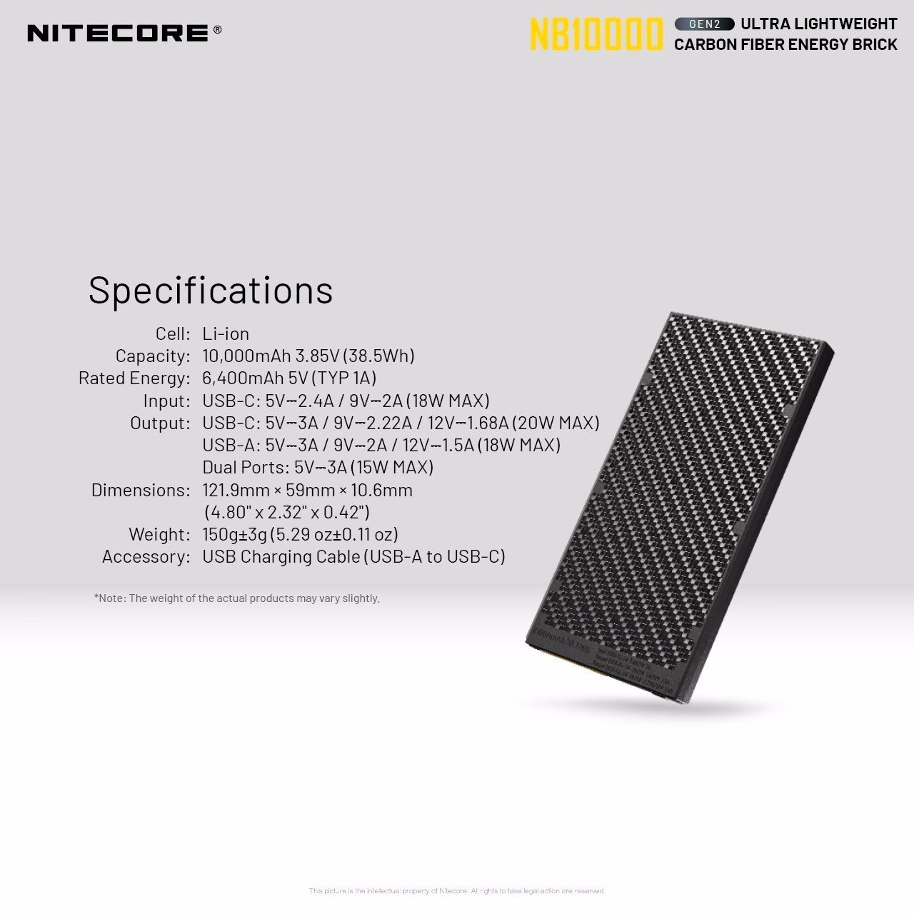 Akupank Nitecore NB10000 Gen 2 kiirlaadimisega. USB/USB-C topeltpordiga 10000mAh akupank. - Pilt 20
