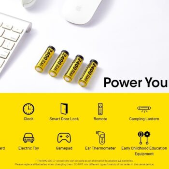 Aku Nitecore NH2400 2400 mAh. USB-C laetavad AA akud (2 tk komplektis).