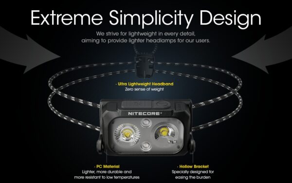 Pealamp Nitecore NU25 MCT UL 400lm, valgusvihu ulatus kuni 64m. USB-C laetav mitme valgusvärviga, ülikerge. IP66. - Image 5
