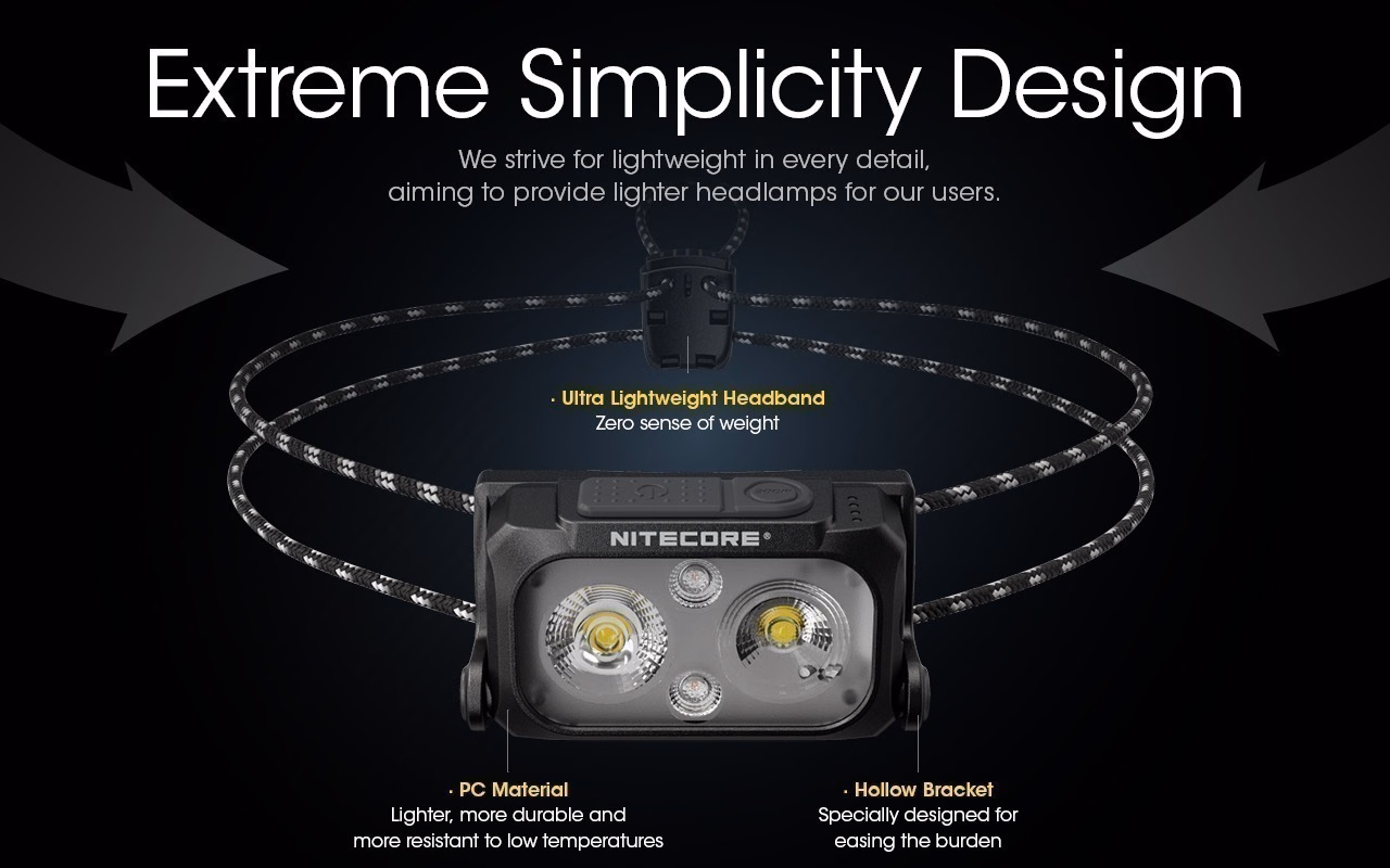 Pealamp Nitecore NU25 MCT UL 400lm, valgusvihu ulatus kuni 64m. USB-C laetav mitme valgusvärviga, ülikerge. IP66. - Pilt 5