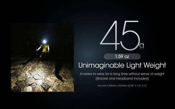 Pealamp Nitecore NU25 MCT UL 400lm, valgusvihu ulatus kuni 64m. USB-C laetav mitme valgusvärviga, ülikerge. IP66. - Image 7