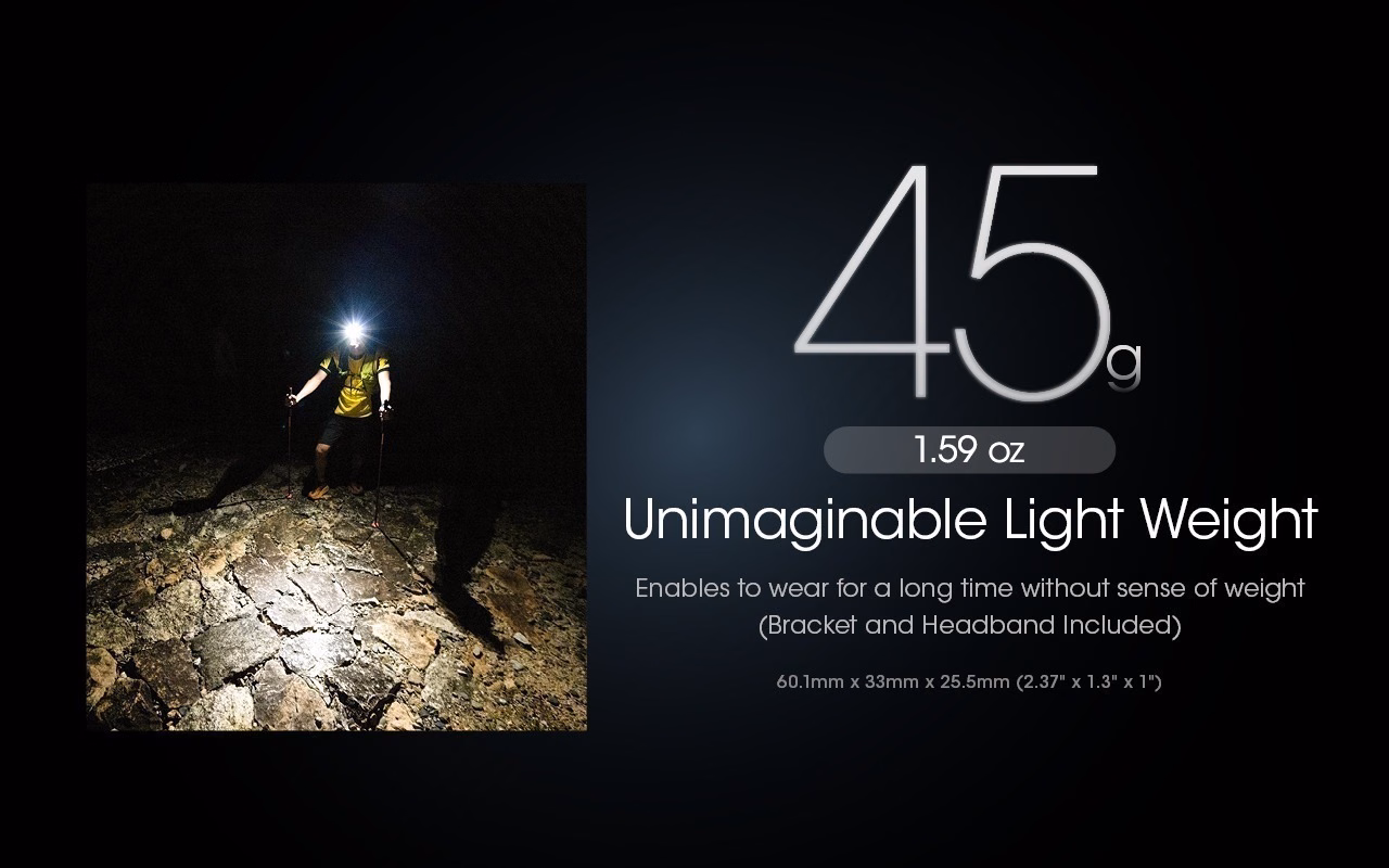 Pealamp Nitecore NU25 MCT UL 400lm, valgusvihu ulatus kuni 64m. USB-C laetav mitme valgusvärviga, ülikerge. IP66. - Pilt 7