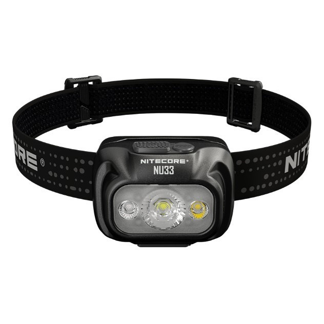 Pealamp Nitecore NU33, valge ja punase valgusega. 700lm, valgusvihu ulatus kuni 135m. LED laetav. IP66.