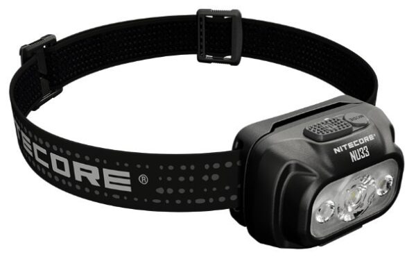 Pealamp Nitecore NU33, valge ja punase valgusega. 700lm, valgusvihu ulatus kuni 135m. LED laetav. IP66.