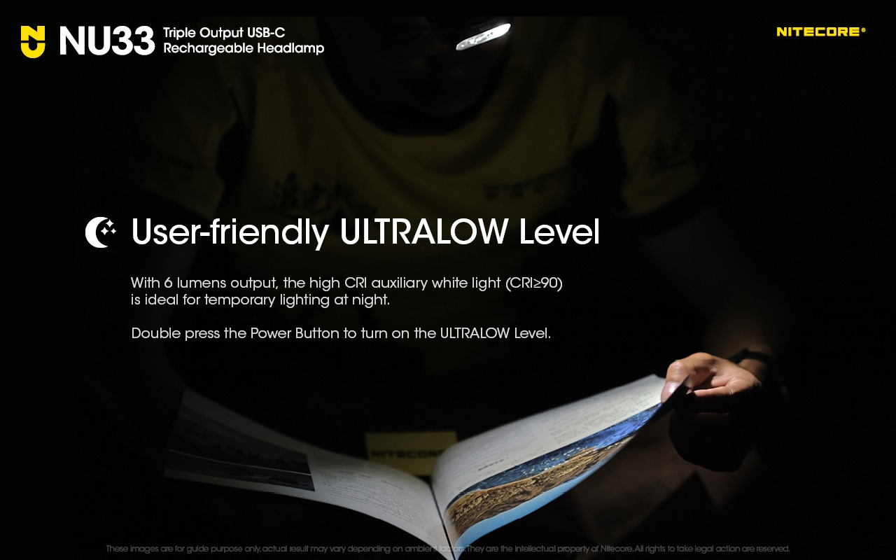 Pealamp Nitecore NU33, valge ja punase valgusega. 700lm, valgusvihu ulatus kuni 135m. LED laetav. IP66. - Image 16