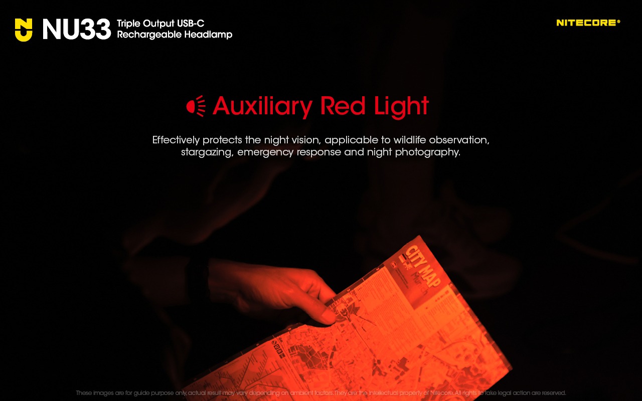 Pealamp Nitecore NU33, valge ja punase valgusega. 700lm, valgusvihu ulatus kuni 135m. LED laetav. IP66. - Image 17
