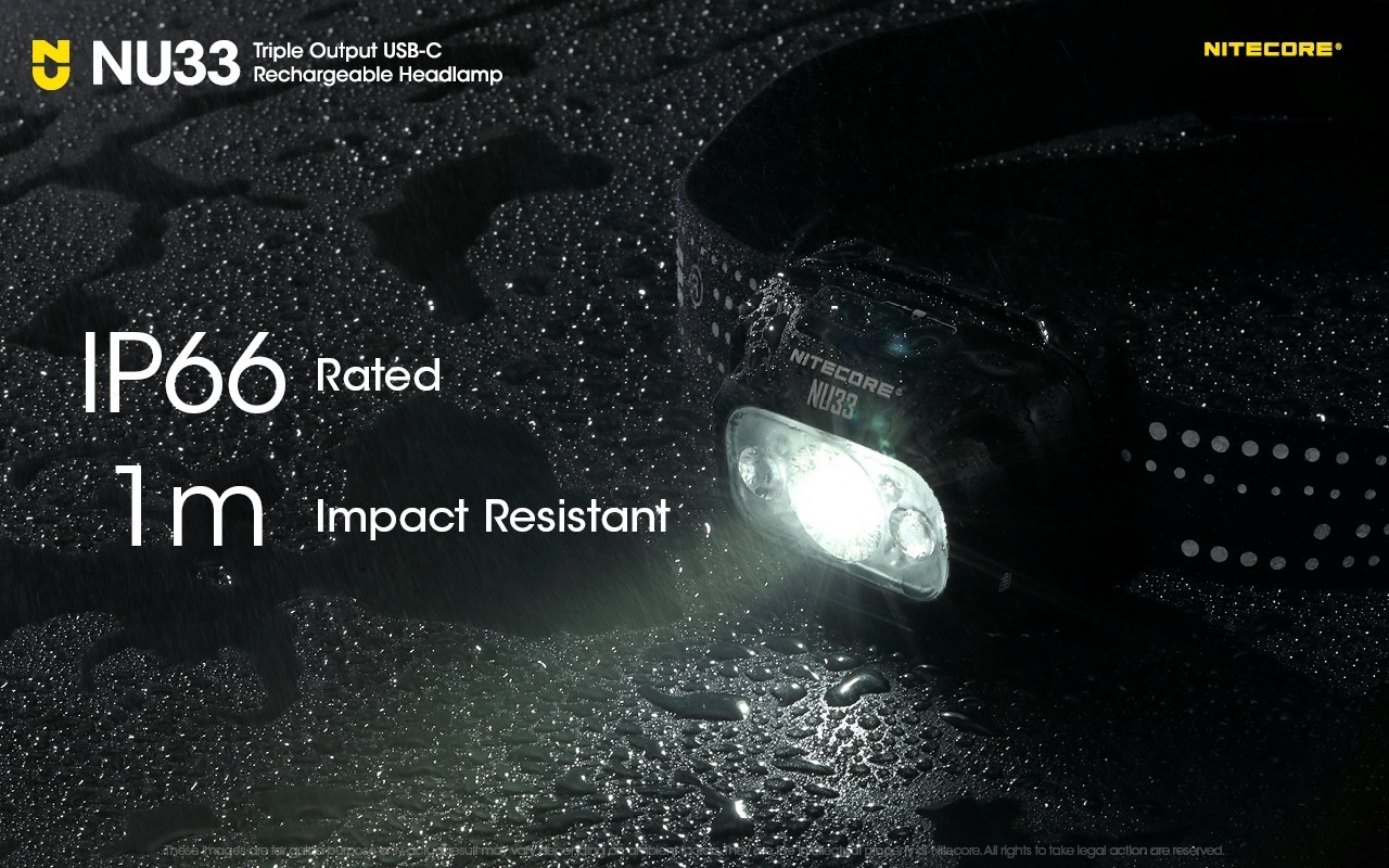 Pealamp Nitecore NU33, valge ja punase valgusega. 700lm, valgusvihu ulatus kuni 135m. LED laetav. IP66. - Image 22