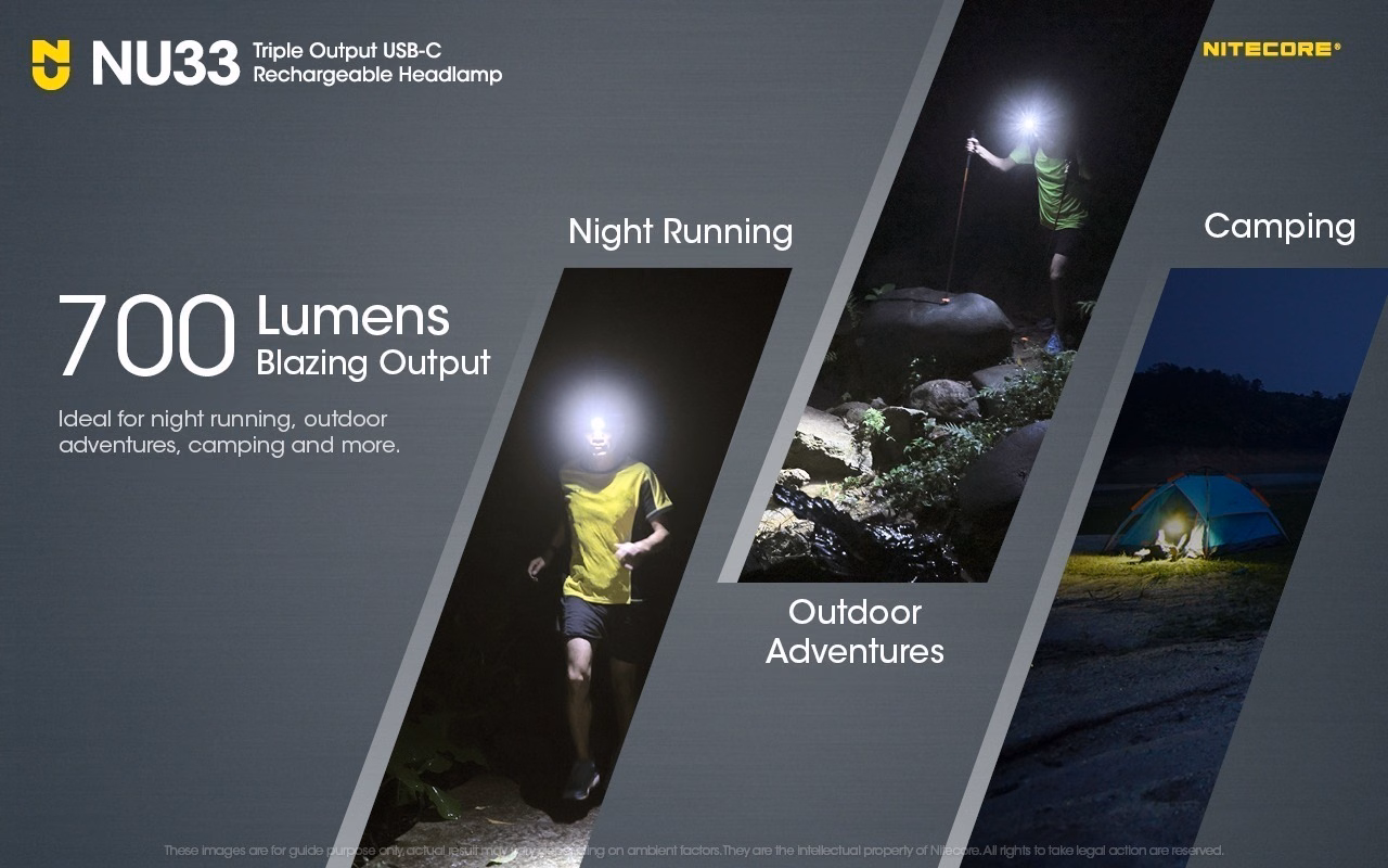 Pealamp Nitecore NU33, valge ja punase valgusega. 700lm, valgusvihu ulatus kuni 135m. LED laetav. IP66. - Pilt 6