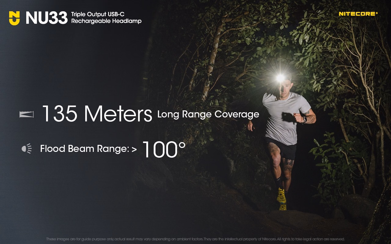 Pealamp Nitecore NU33, valge ja punase valgusega. 700lm, valgusvihu ulatus kuni 135m. LED laetav. IP66. - Pilt 8