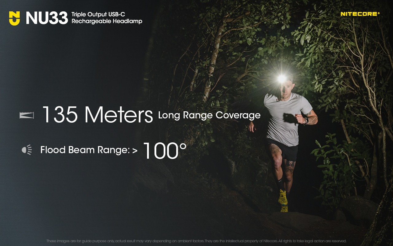 Pealamp Nitecore NU33, valge ja punase valgusega. 700lm, valgusvihu ulatus kuni 135m. LED laetav. IP66. - Image 8