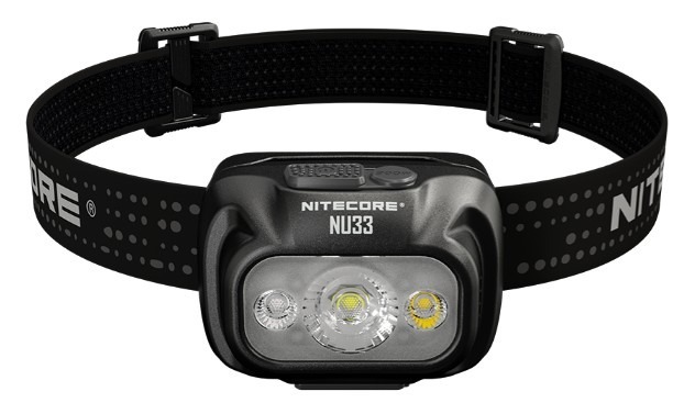 Pealamp Nitecore NU33, valge ja punase valgusega. 700lm, valgusvihu ulatus kuni 135m. LED laetav. IP66.