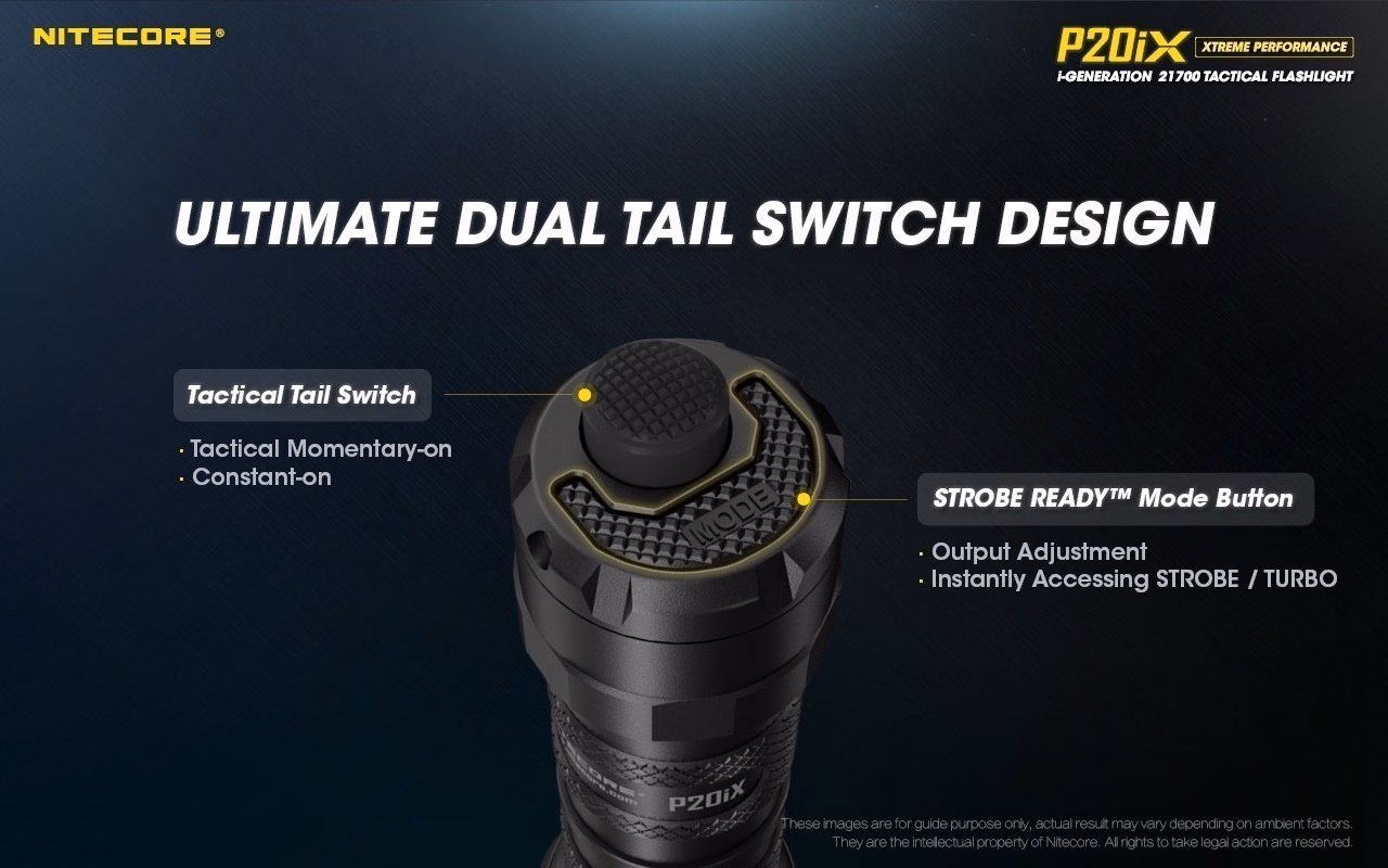 Taskulamp taktikaline Nitecore P20iX 4000lm, valgusvihu ulatus 221m. USB-C laetav. IP68. - Pilt 15