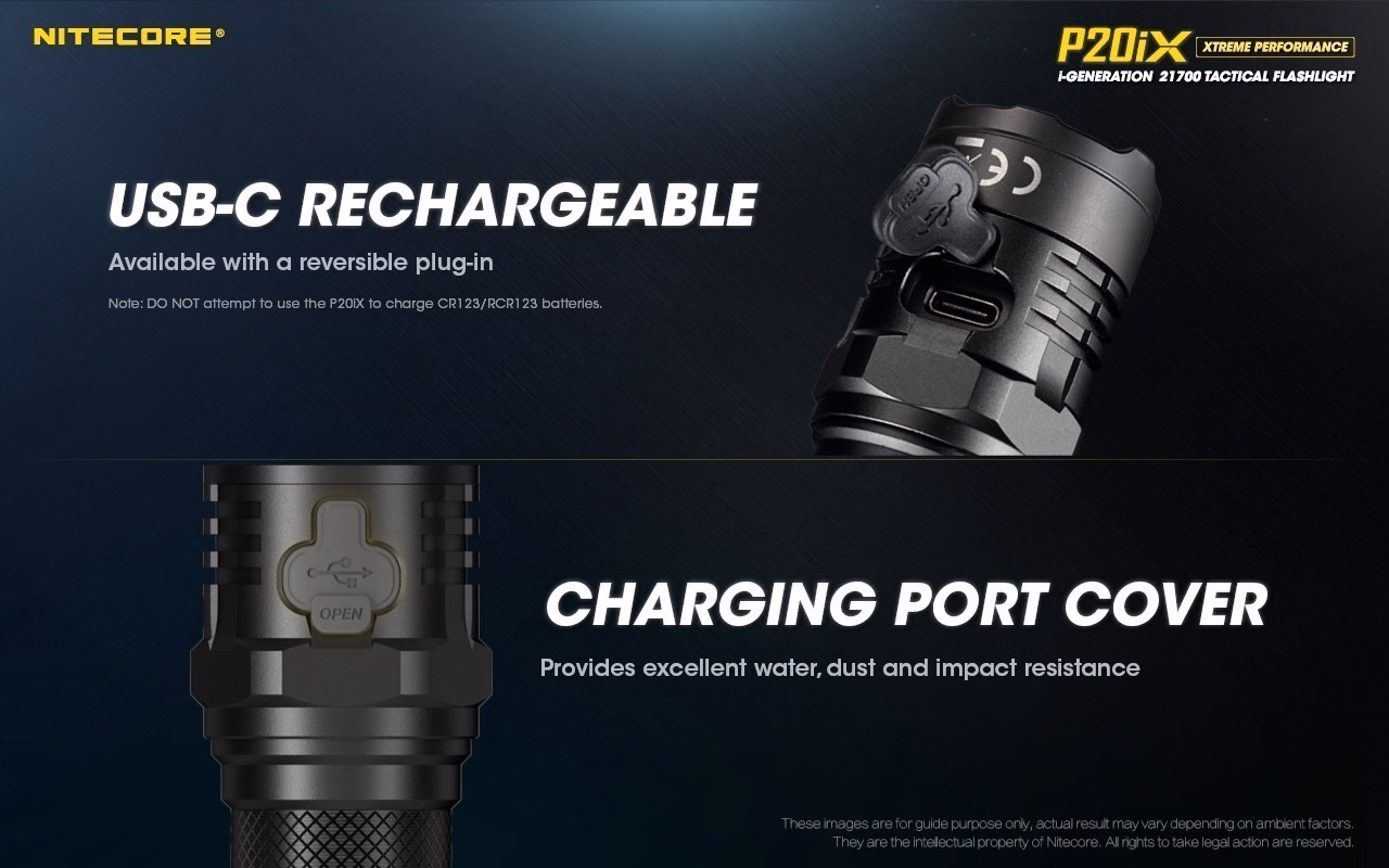 Taskulamp taktikaline Nitecore P20iX 4000lm, valgusvihu ulatus 221m. USB-C laetav. IP68. - Pilt 17
