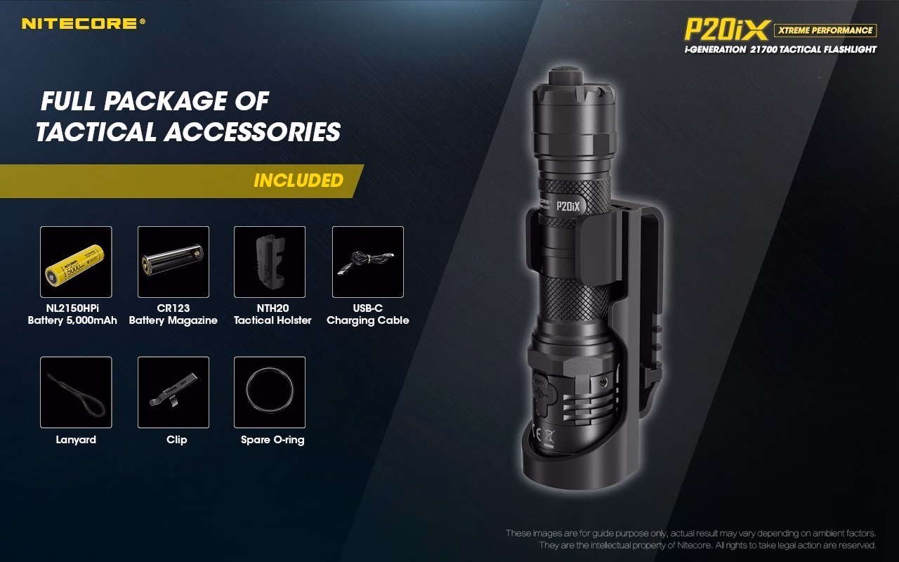 Taskulamp taktikaline Nitecore P20iX 4000lm, valgusvihu ulatus 221m. USB-C laetav. IP68. - Pilt 25