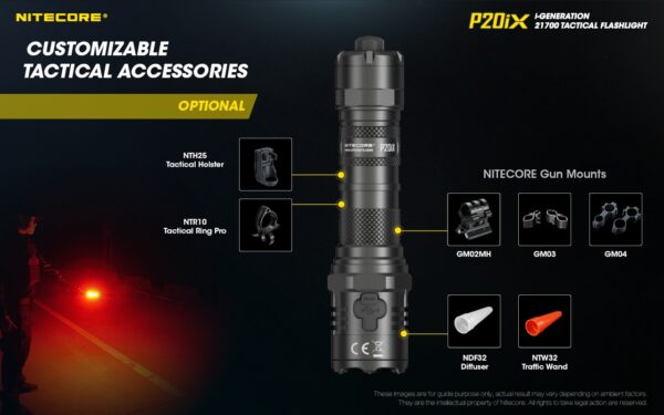 Taskulamp taktikaline Nitecore P20iX 4000lm, valgusvihu ulatus 221m. USB-C laetav. IP68. - Image 26
