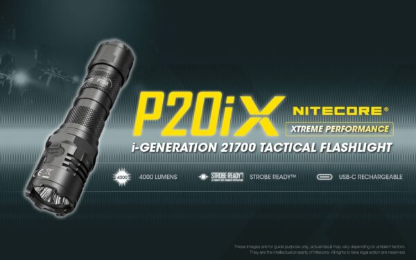 Taskulamp taktikaline Nitecore P20iX 4000lm, valgusvihu ulatus 221m. USB-C laetav. IP68. - Image 7