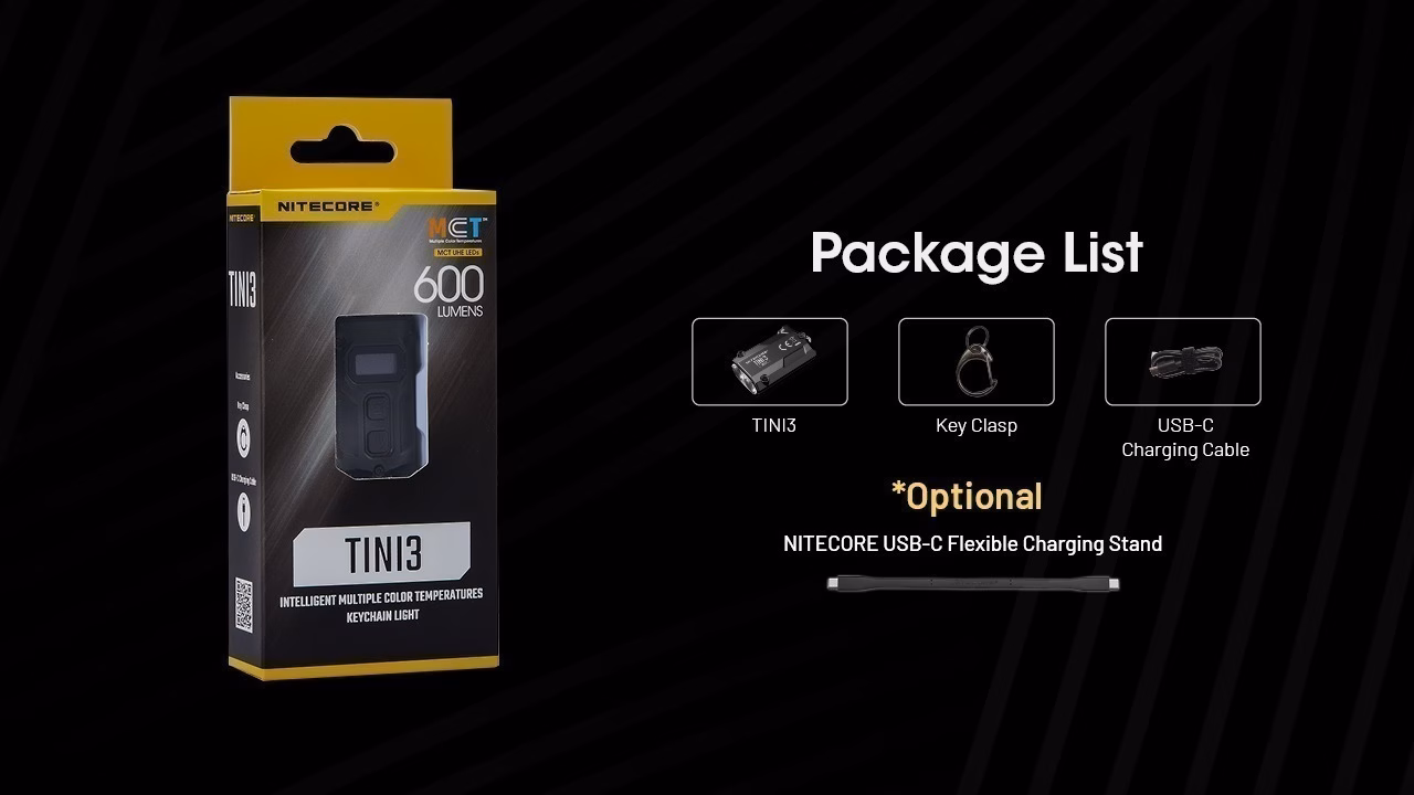 Taskulamp / võtmehoidja Nitecore TINI-3 600lm mitmevärviline, valgusvihu ulatus kuni 90m. USB-C laetav. - Pilt 26
