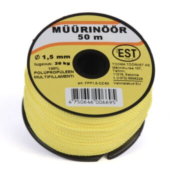Müürinöör 1,5mmx50m kollane