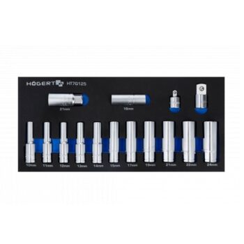 Tööriistakäru komplekt – Padrunvõtmed pikad 1/2″ komplekt 10-24mm 39,5x18cm