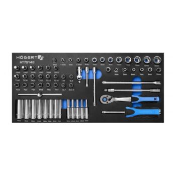 Tööriistakäru komplekt – Padrunvõtmed ja otsikud 1/4″ 63osa 39,5x18cm