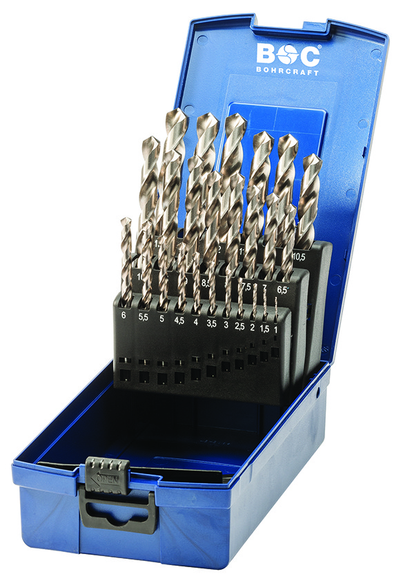 Metallipuuride komplekt HSS-G, DIN338, 25-osaline, metallkarbis: 1,0-13,0 mm. PROFI BASIC