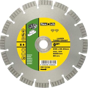 Teemantlõikeketas 230x15x3x22,23 Laser Turbo Granit Industrial *