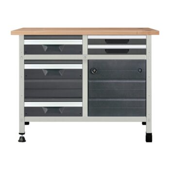 Töölaud “töökõrgus 860 mm, lauaplaat 1130 x 650 mm 2 sahtlit suuruses M, 2 sahtlit suuruses S, 1 sahtel suurues L, 1 kapimoodul”