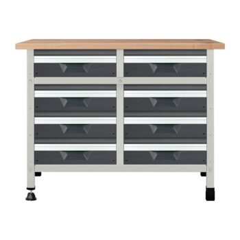 Töölaud “töökõrgus 860 mm, lauaplaat 1130 x 650 mm 8 sahtlit suuruses M”