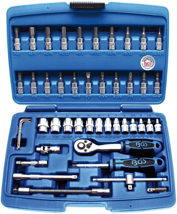Padrunvõtmete komplekt 1/4″ 46 osa tollmõõt **