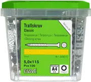 ESSVE TERRASSIKRUVI CLASSIC 5,0X115 TX20 ROOSTEVABA A4/C5-100TK.